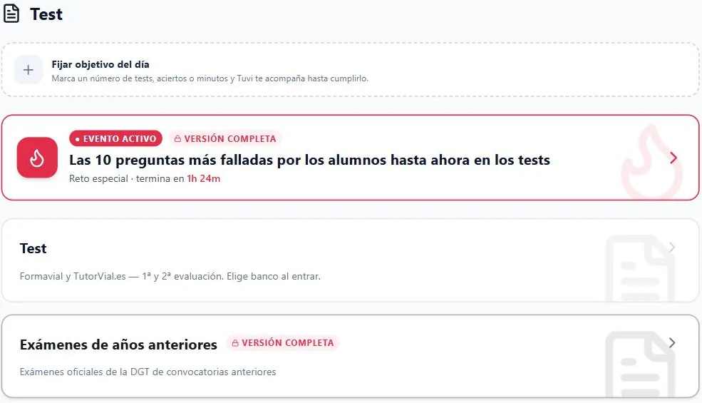 TutorVial.es · Eventos y juegos: Retos con las preguntas más falladas, «¿Quién quiere ser Profesor?» y crucigramas.